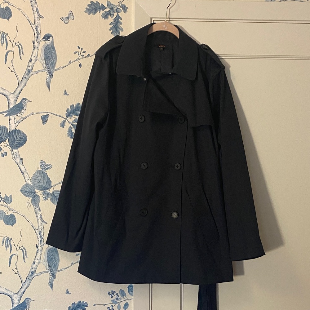 Oasis Elegant Black Trench Coat